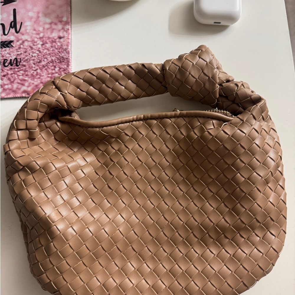 Free People Woven Knot-Handle Shoulder Bag in Light Brown
